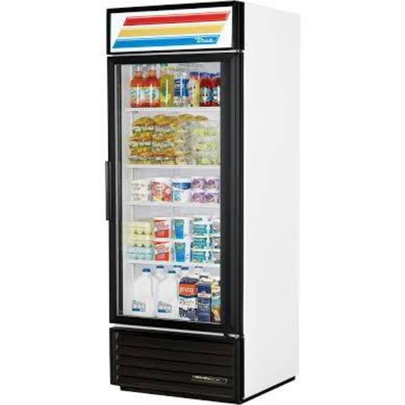 True GDM-26-HC~TSL01-WHT White 1 Glass Swing Door Refrigerated Merchandiser 30" - 26 Cu. Ft. - 115v
