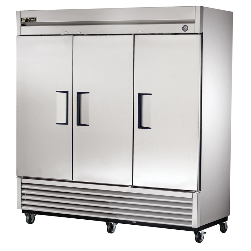 True T-72-HC 3-Section Left/Right/Right Hinged 3 Solid Swing Door Reach-In Refrigerator 78" - 72 cu. ft. - 115v
