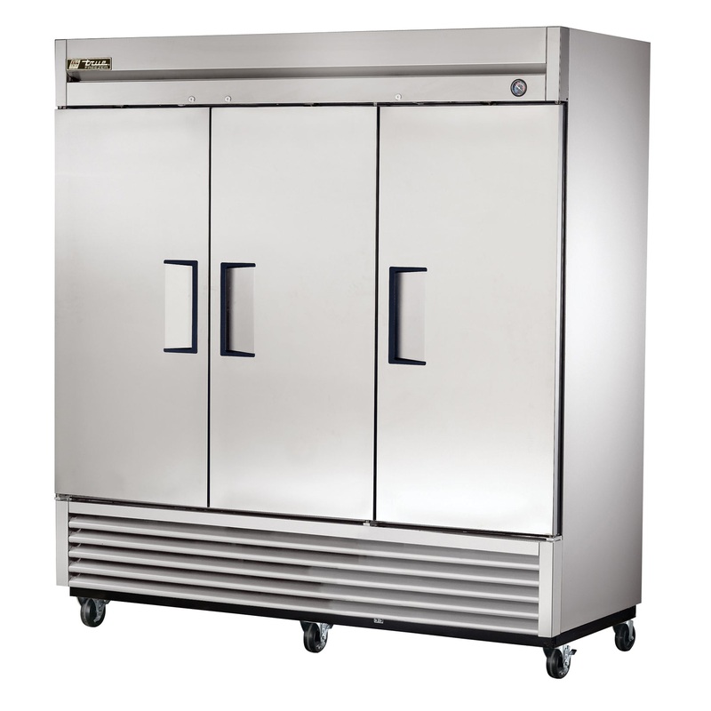 True T-72F-HC 3-Section Left/Right/Right 3 Solid Swing Door Reach-In Freezer 78" - 72 cu. ft. - 115v