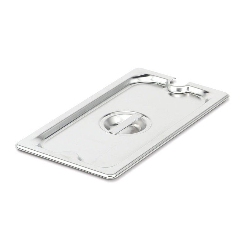 Vollrath 75239 Stainless Steel Steam Table Flat Slotted Food Pan Cover - 1/3 Size