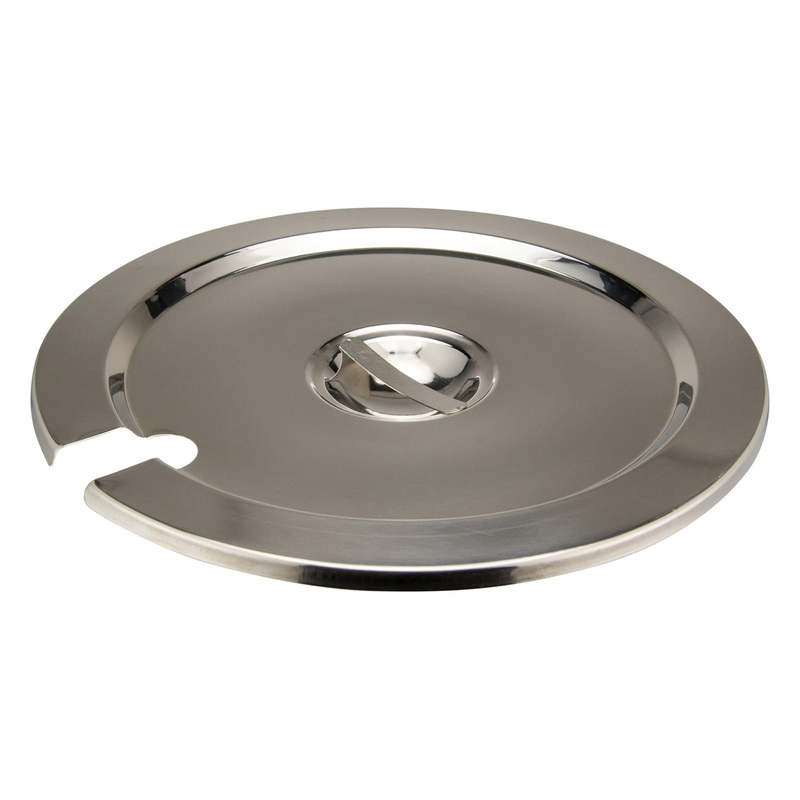 Winco INSC-11M Mirror Finish Stainless Steel Vegetable Inset Cover with Notch for 11 qt.