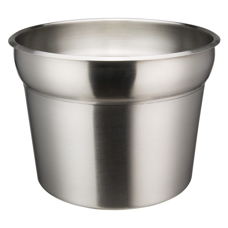 Winco INSN-11 Prime Satin Finish Stainless Steel Vegetable Inset Pan 11 qt. - Fits 10-1/2" Opening