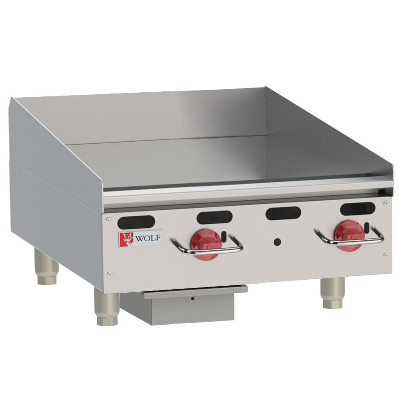 Wolf AGM24-101 - Countertop Heavy Duty Gas Griddle w/ 2 Manual Controls 24" NG - 54,000 BTU
