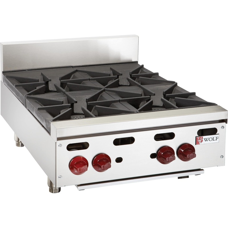Wolf AHP424-1 Achiever Countertop Gas Hotplate w/ 4 Open Burners 24" NG - 120,000 BTU