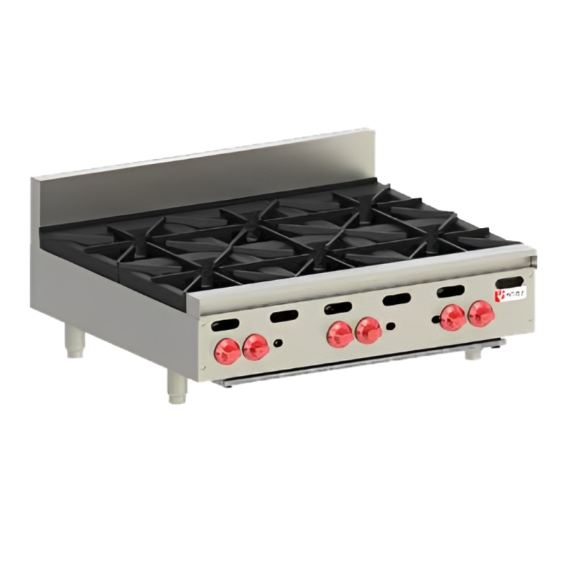 Wolf AHP636-1 - Achiever Countertop Gas Hotplate w/ 6 Open Burners 36" - 180,000 BTU