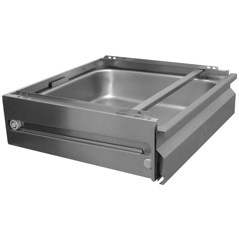 Advance Tabco SHD-2020 Stainless Steel Heavy Duty Self-Closing Integral Slide Drawer with 20" x 20" x 5" Deep Drawer Pan Insert