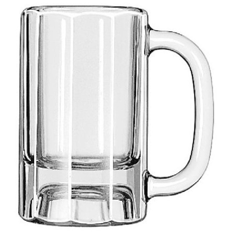 Libbey 5019 Paneled Glass Beer Mug 10 oz. - Clear - 12/Case