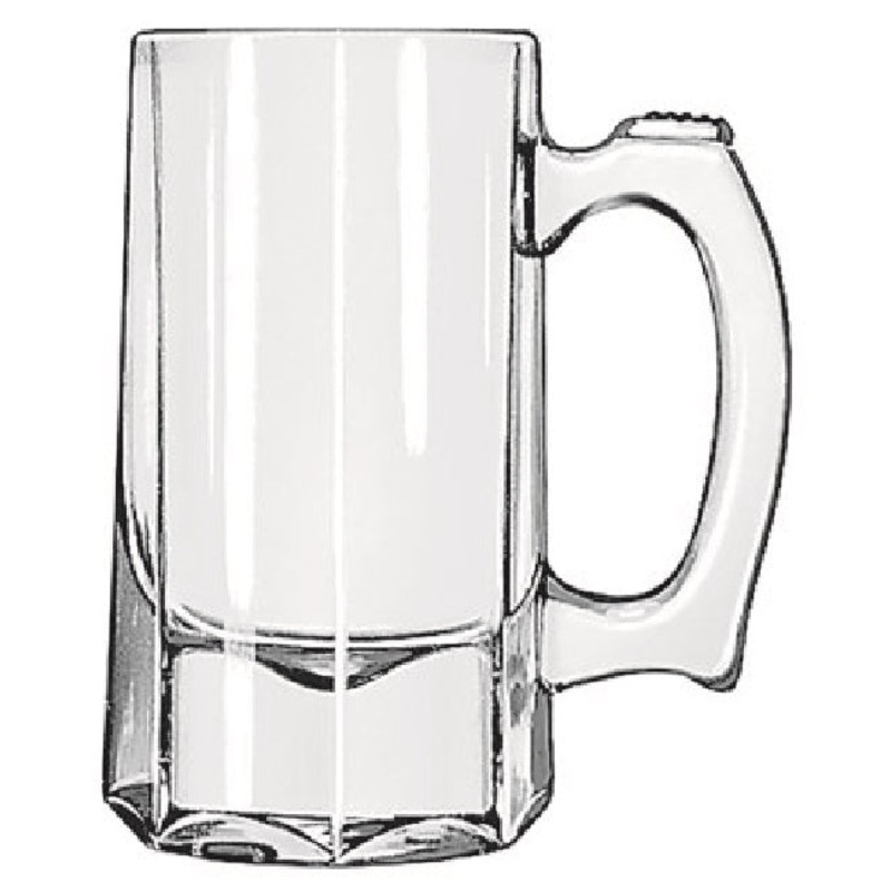 Libbey 5205 Glass Beer Mug / Stein with Handle 10 oz. - Clear - 12/Case