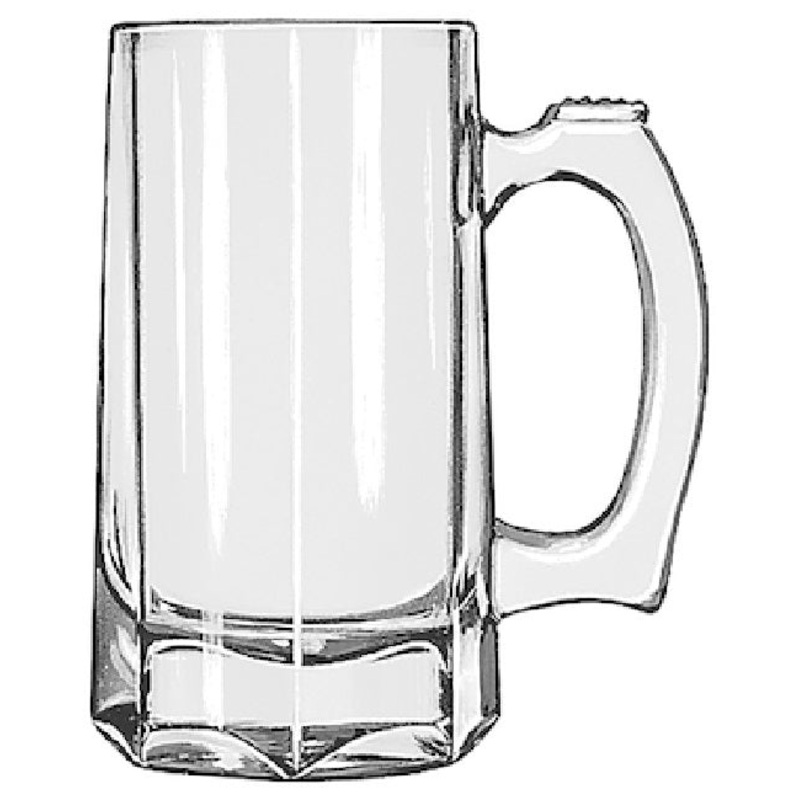 Libbey 5206 Glass Beer Mug / Stein with Handle 12 oz. - Clear - 12/Case