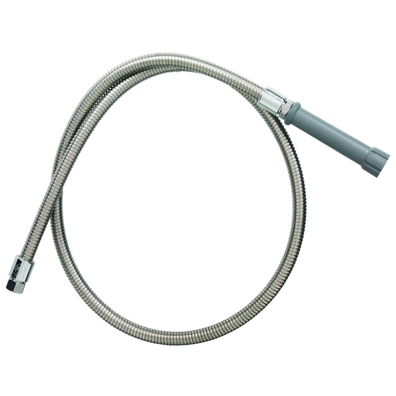 T&S Brass B-0044-H Pre-Rinse Flex Hose with Heat Resistant Gray Handle 44"