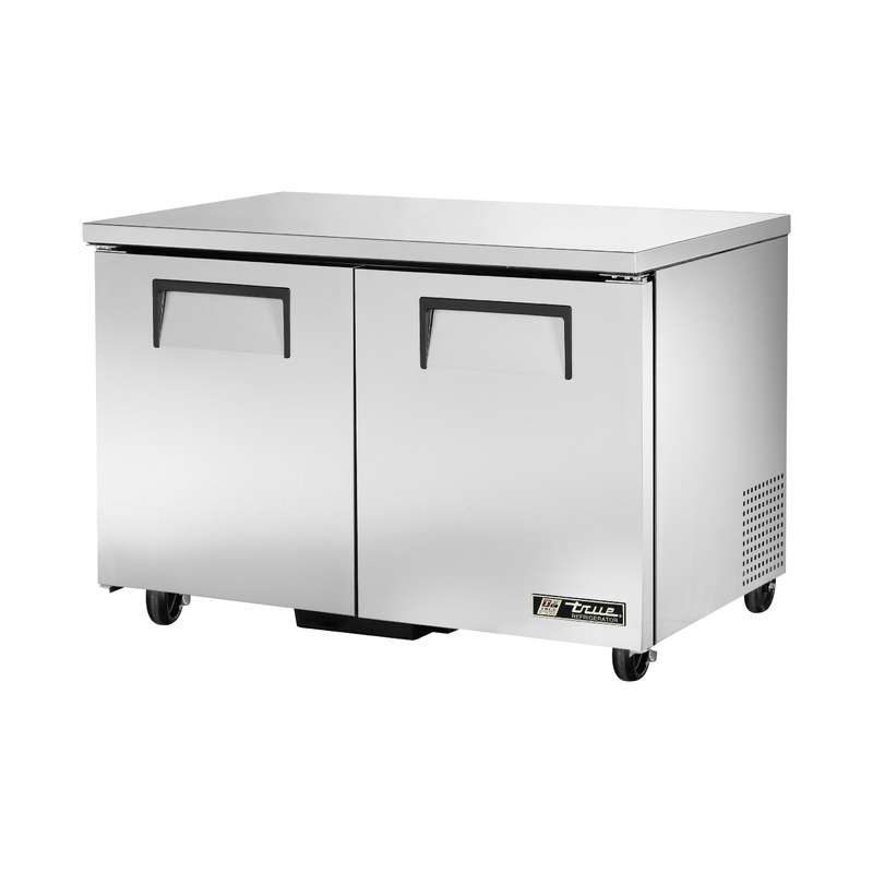 True TUC-48-HC 2-Section 2 Solid Door Undercounter Refrigerator 48" - 12 cu. ft. - 115v