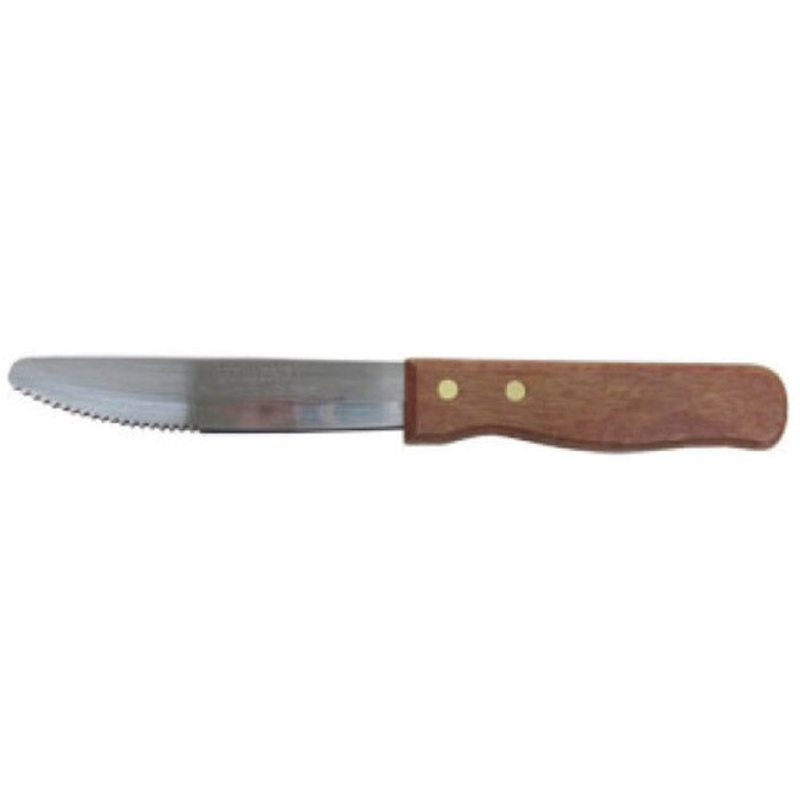 Adcraft WSK-60/B Gaucho Jumbo Rounded Tip Steak Knife with Wood Handle 10" - 12/Box