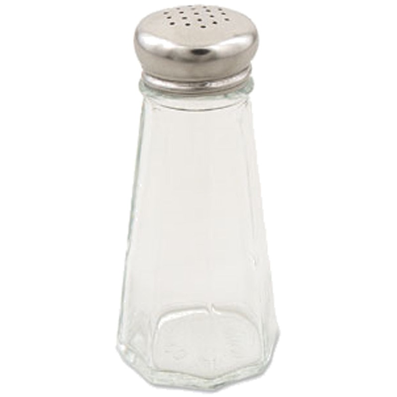 Browne 571934 Paneled Glass Salt & Pepper Shaker with SS Mushroom Top 3 oz.