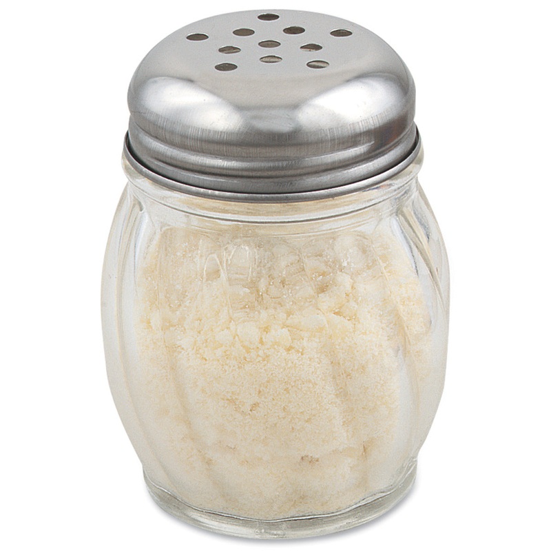 Browne 575185 Swirl Glass Cheese Shaker with SS Perforated Top 6 oz. - 12/Case