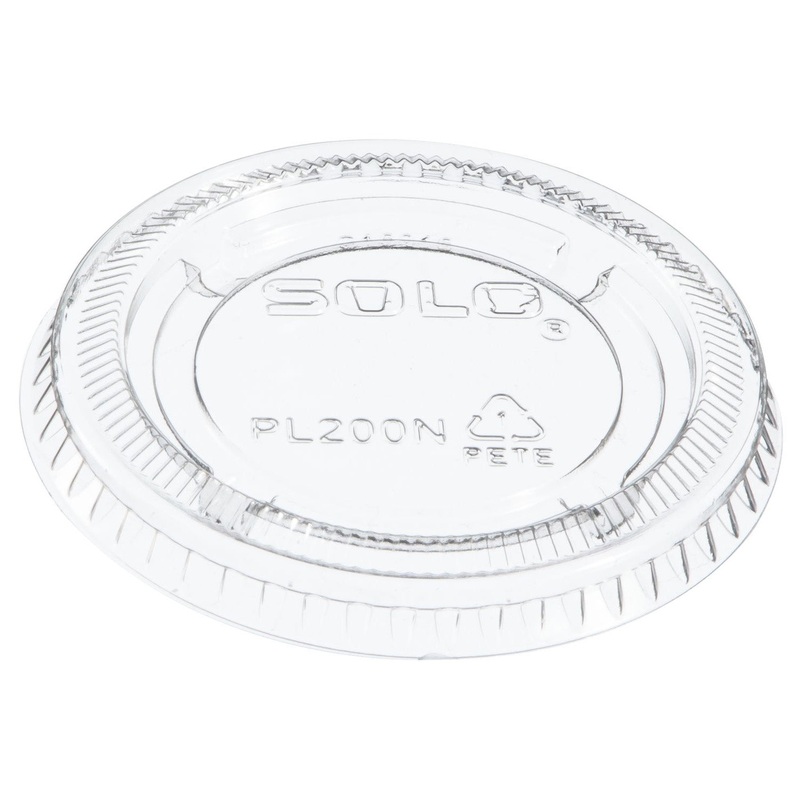 Dart Solo PL200N Medium Ultra Clear Plastic Souffle Cup Lid for 2 oz. Portion Cups - 125/bag