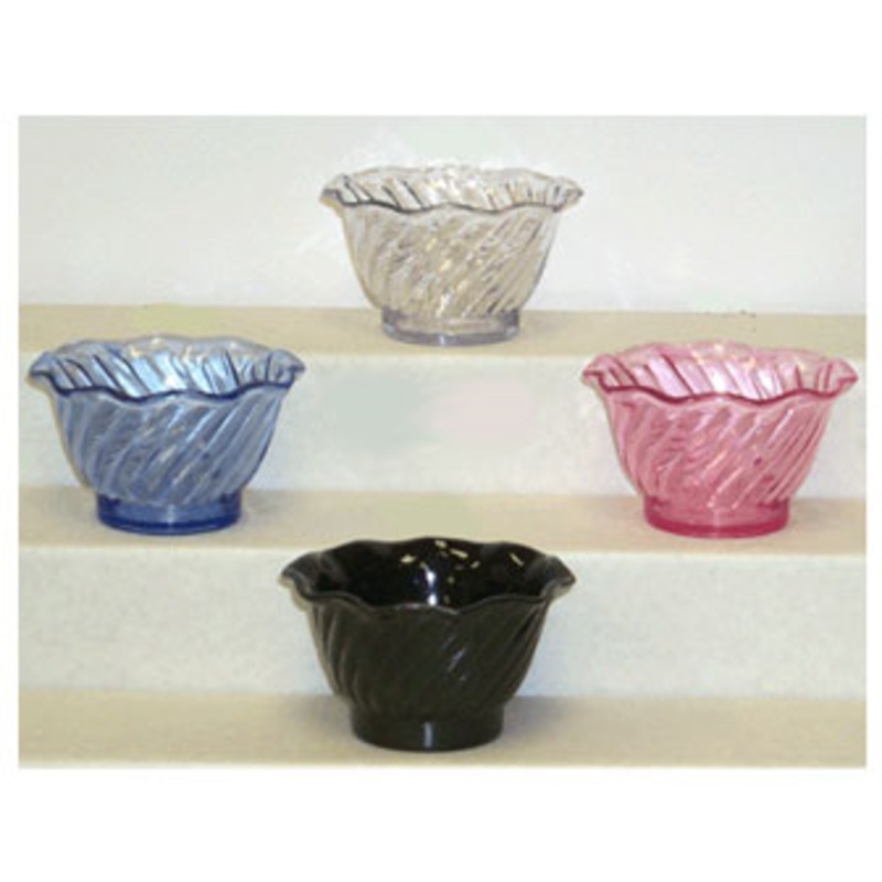 GET DD-50-BL Dessert Time SAN Plastic Small Tulip Dessert Dish 5 oz. - Transparent Blue - 48/Case