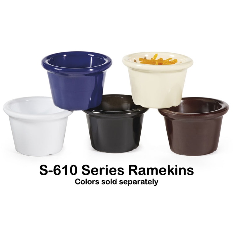 GET S-610-BK Melamine Smooth Ramekin 1.5 oz. - Black - 48/Case