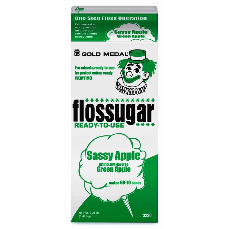 Gold Medal 3220 Flossugar Cotton Candy Floss Sugar 1/2 gal. - Sassy Apple (Apple)