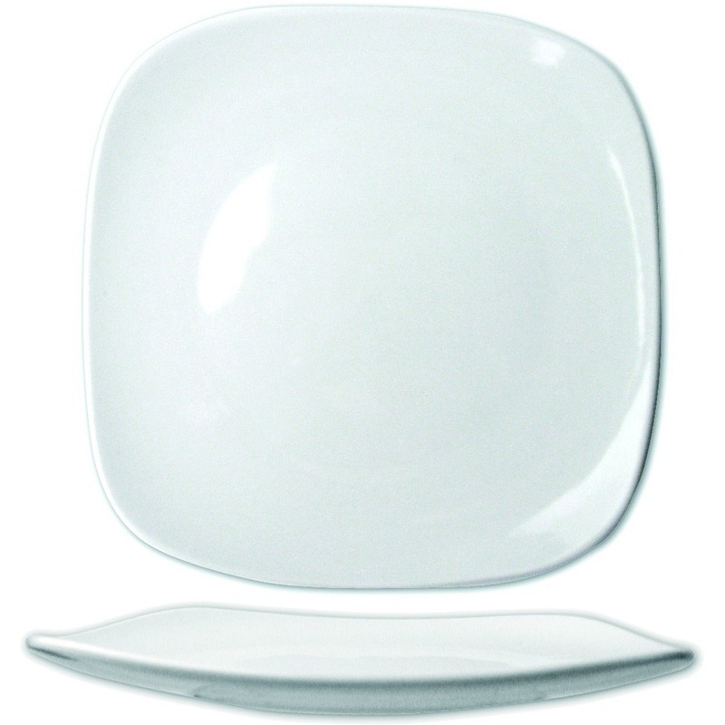International Tableware QP-9 Quad European White Square China Plate 9-3/4" - 24/cs