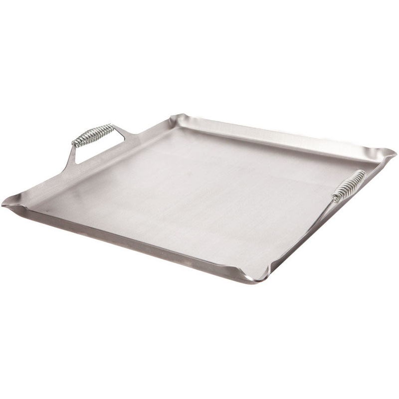 Jayhawk GRCH-4 Rocky Mountain RM2424 Chef King Cool Handle Lift Off Griddle with Pour Spouts 24" x 24"- Covers 4 Burners
