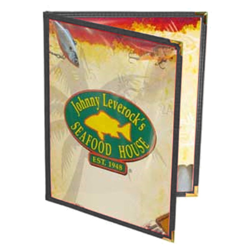 Menu Solutions SE310C-BK Double Panel 4-View Booklet Menu Cover 8-1/2" x 11" - Black