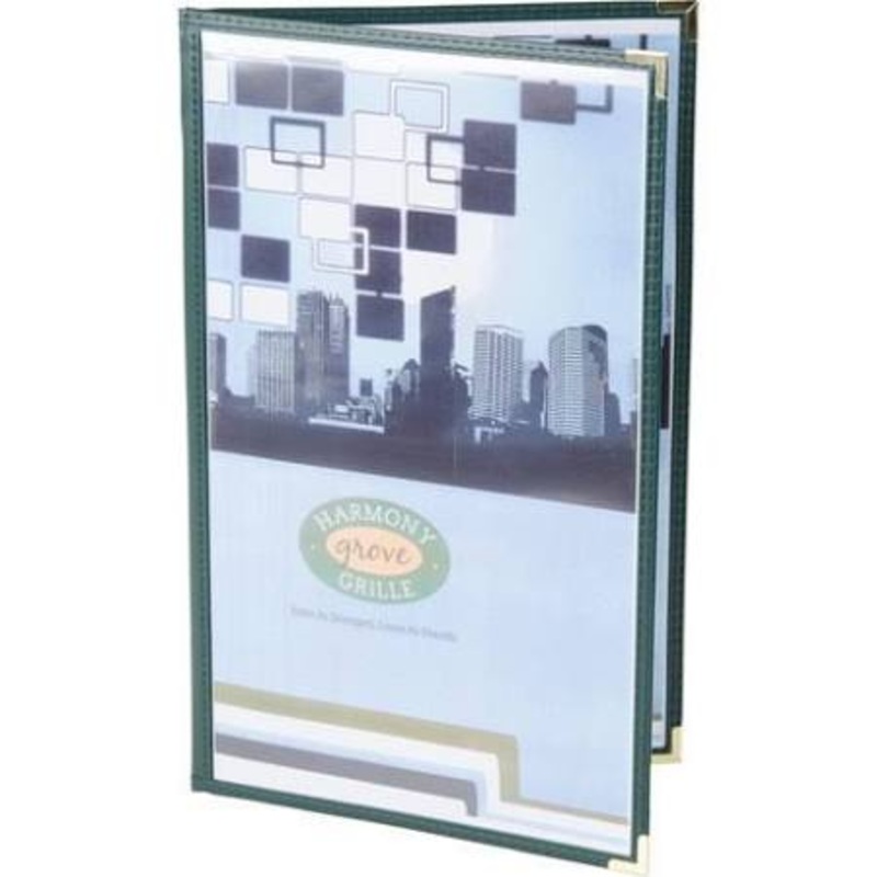 Menu Solutions SE310D-BK Double Panel 4-View Booklet Menu Cover 8-1/2" x 14" - Black