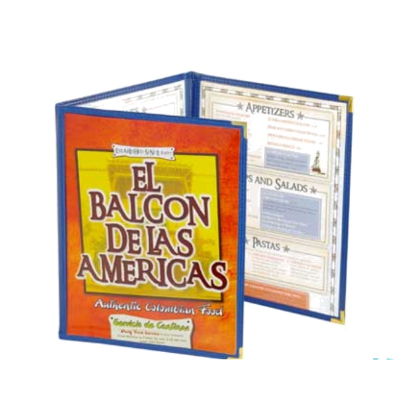 Menu Solutions SE330C-BK Triple Panel 6-View Fold-Over Menu Cover 8-1/2" x 11" - Black