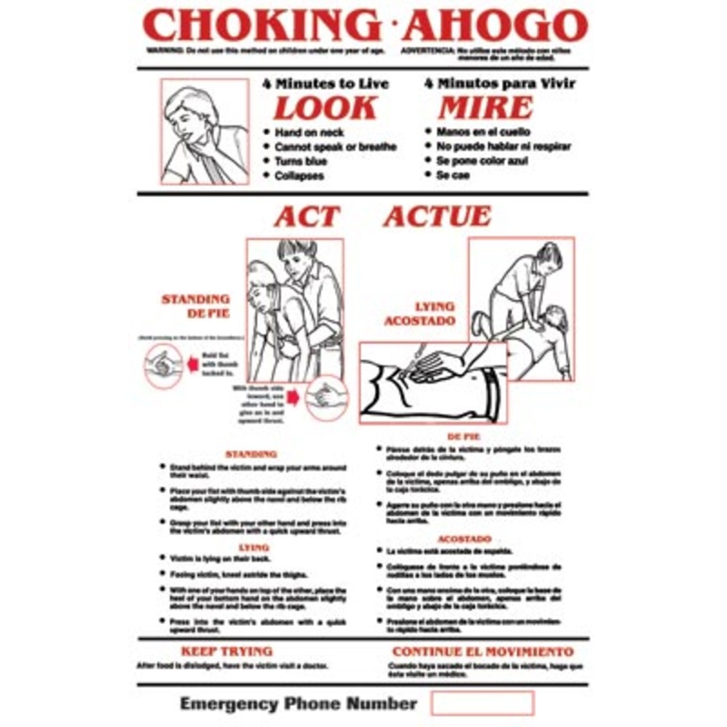 Pro-Tech Mats 204180211 Heimlich Maneuver Poster 11" x 17"