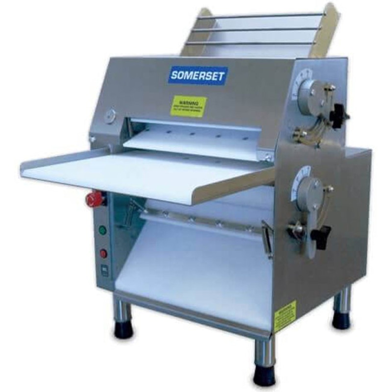 Somerset CDR-1550 Countertop Two Stage Front-Operated Dough Roller / Sheeter with 15" Synthetic Rollers - 115v, 1/2 hp