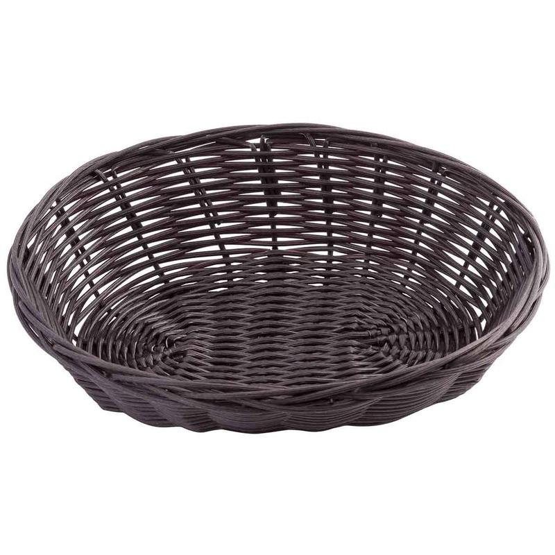 TableCraft 1474 Handwoven Ratan Oval Serving Basket 9" x 6" x 2-1/4" - Brown - 12/Case
