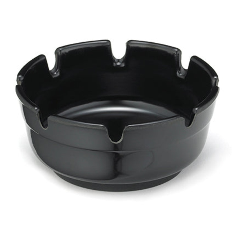 TableCraft CST363B-1 Cash & Carry Economy Plastic Stacking Deepwell Ashtray 3-7/8"Dia. x 1-3/4" - Black - 12/pk