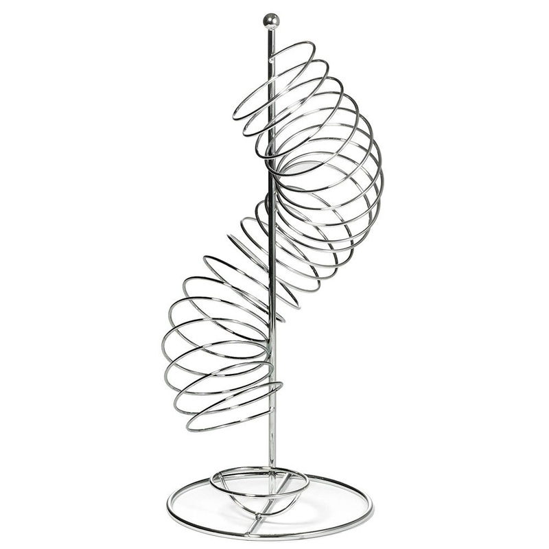 TableCraft FSP1507 Meranda Metal Vertical Spiral Fruit Basket 9" x 18-1/2"H - Chrome