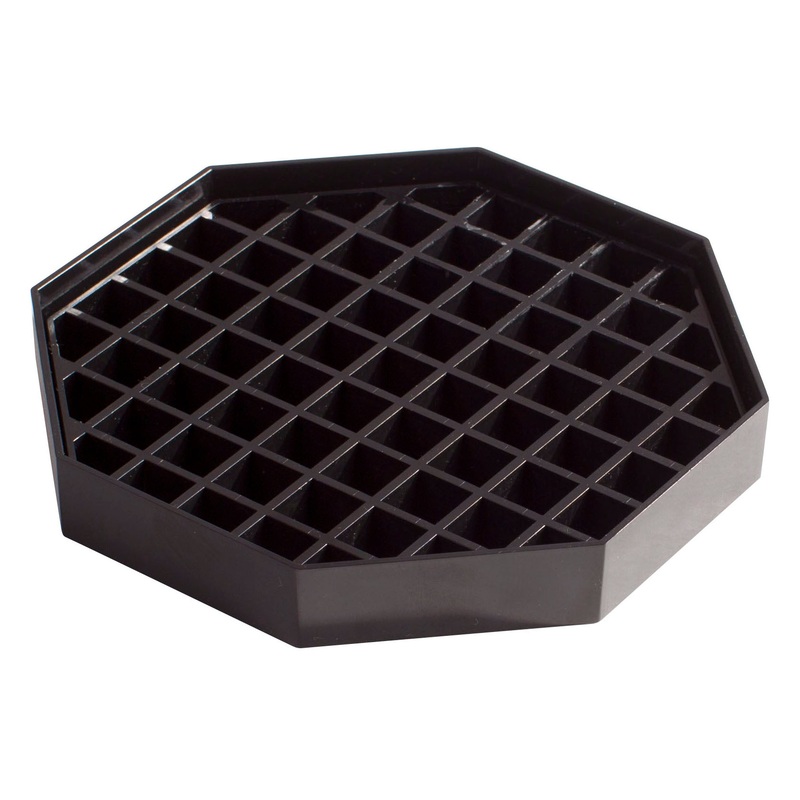Winco DT-60 Plastic Beverage Dispenser Octagonal Drip Tray 6"- Black - 4/Pack