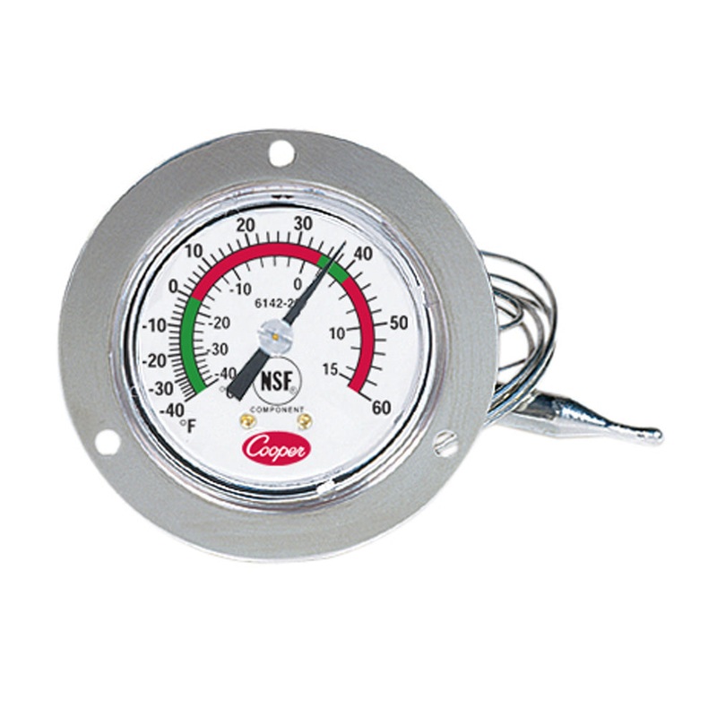 Cooper-Atkins 6142-20-3 Dual Scale Dial Panel Thermometer 2" Dia. - (-40 to 60 Deg. F)