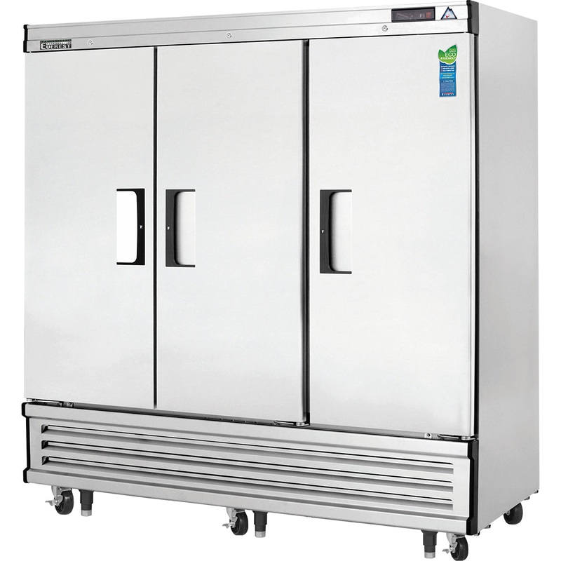 Everest Refrigeration EBF3 3-Section 3 Solid Swing Door Reach-In Freezer 75" - 230V