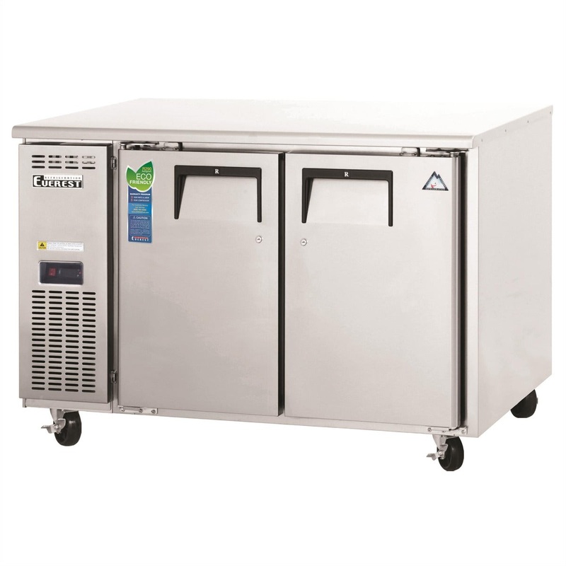 Everest Refrigeration ETWF2 2-Section 2 Solid Wide Door Side Mount Undercounter Freezer 60" - 115V