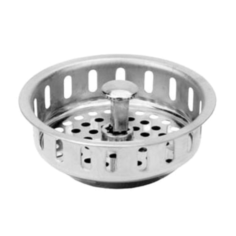FMP 102-1062 Stainless Steel Universal Replacement Sink Basket / Strainer with Moveable Metal Post 3-1/2"