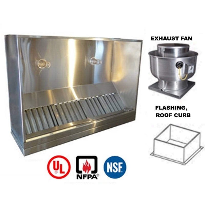 JRSVH4-FF 4ft Jean's Canopy Vent Hood with Exhaust Fan and Flashing