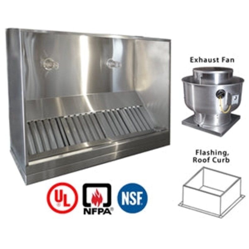 JRSVH5-FF 5ft Jean's Canopy Vent Hood with Exhaust Fan and Flashing