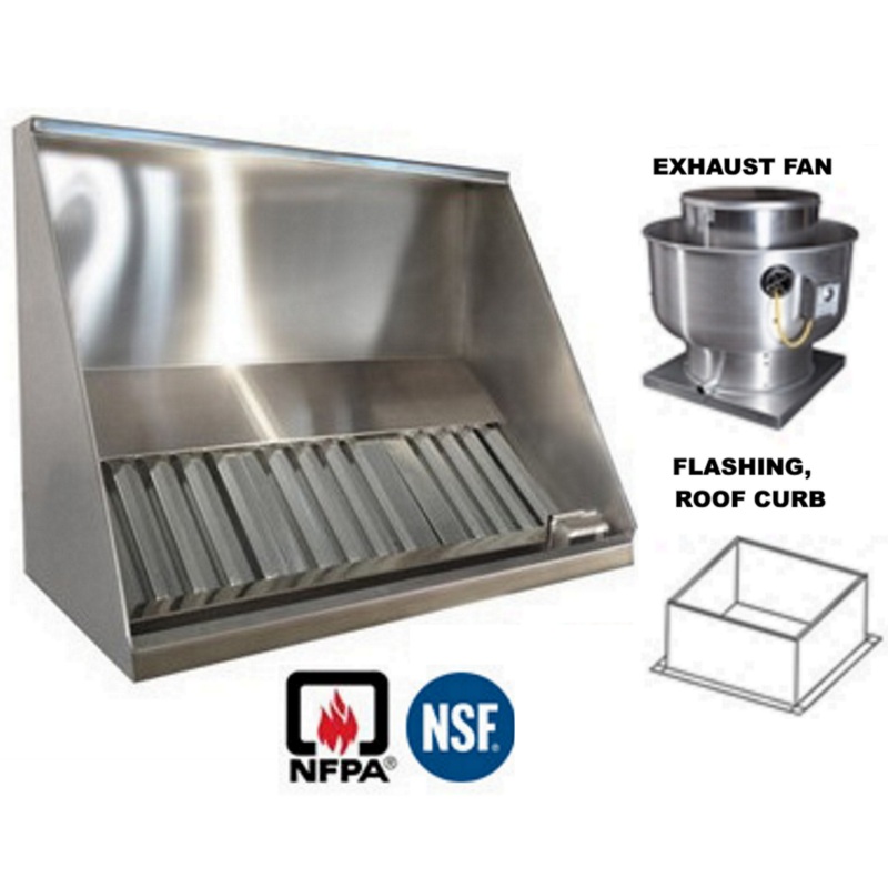 JRSVHC5-FF 5ft Jean's Concession Vent Hood with Exhaust Fan and Flashing
