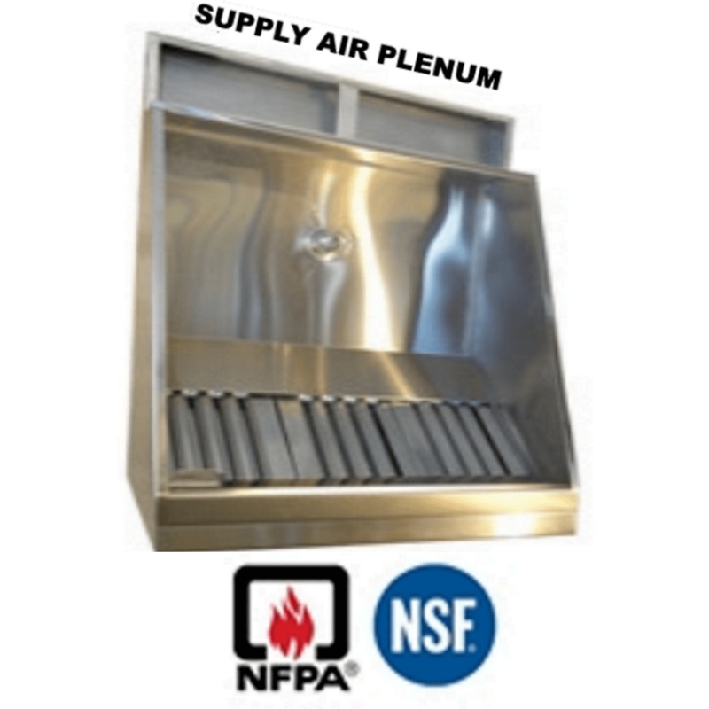 JRSVHSP8-P 8ft Jean's Shallow Front Vent Hood with Plenum