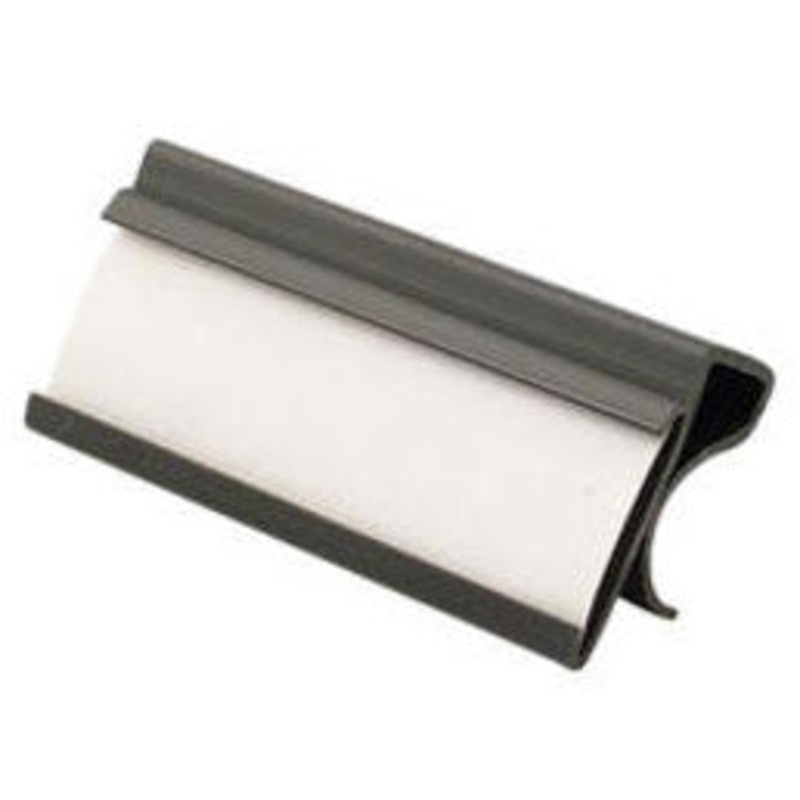 SPG BM1 Slotted ISS Bin Marker Label Holder for Paper Labels 1" x 3" - Black Plastic
