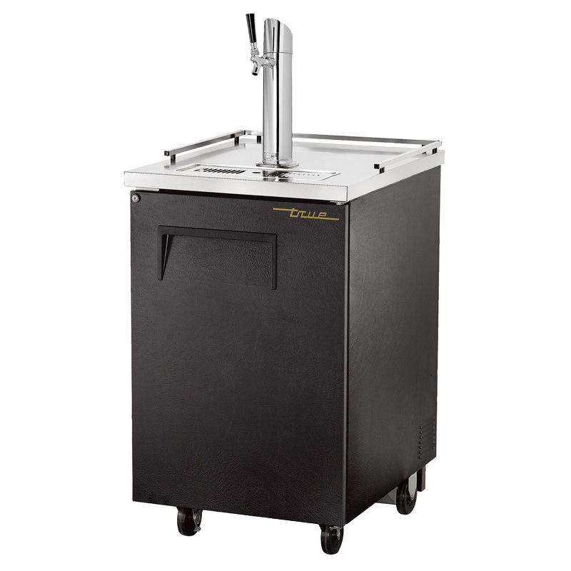 True TDD-1-HC 1 Solid Swing Door Refrigerated Direct Draw Beer Dispenser with 1 Tap - Holds 1 Half Barrel 23" - 115v