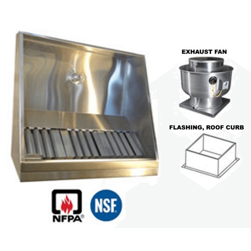 JRSVHSP8-FF 8ft Jean's Shallow Front Vent Hood with Exhaust Fan and Flashing