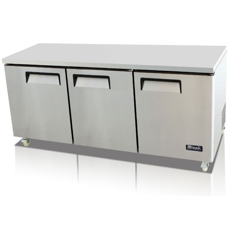 Migali C-U72R-HC Competitor Series 3 Solid Door Undercounter / Worktop Refrigerator 72" - 24.5 cu. ft.