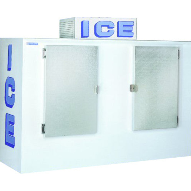 Polar Temp 1000AD Flat Front 2 Solid Door Auto Defrost Outdoor Ice Merchandiser 94" - (320) 8-lb. Bag/Capacity - 100 cu. ft.