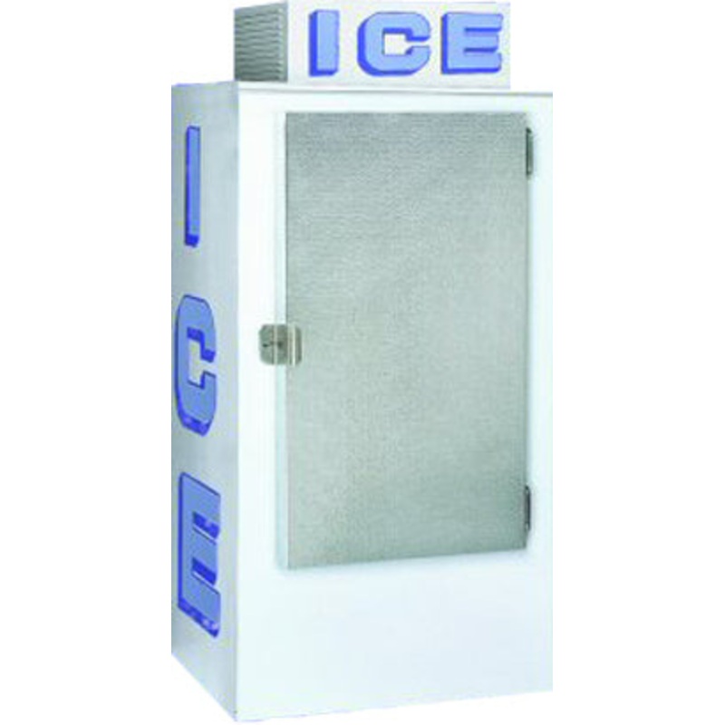 Polar Temp 300AD Flat Front 1 Solid Door Auto Defrost Outdoor Ice Merchandiser 36" - (100) 8-lb. Bag/Capacity - 30 cu. ft.