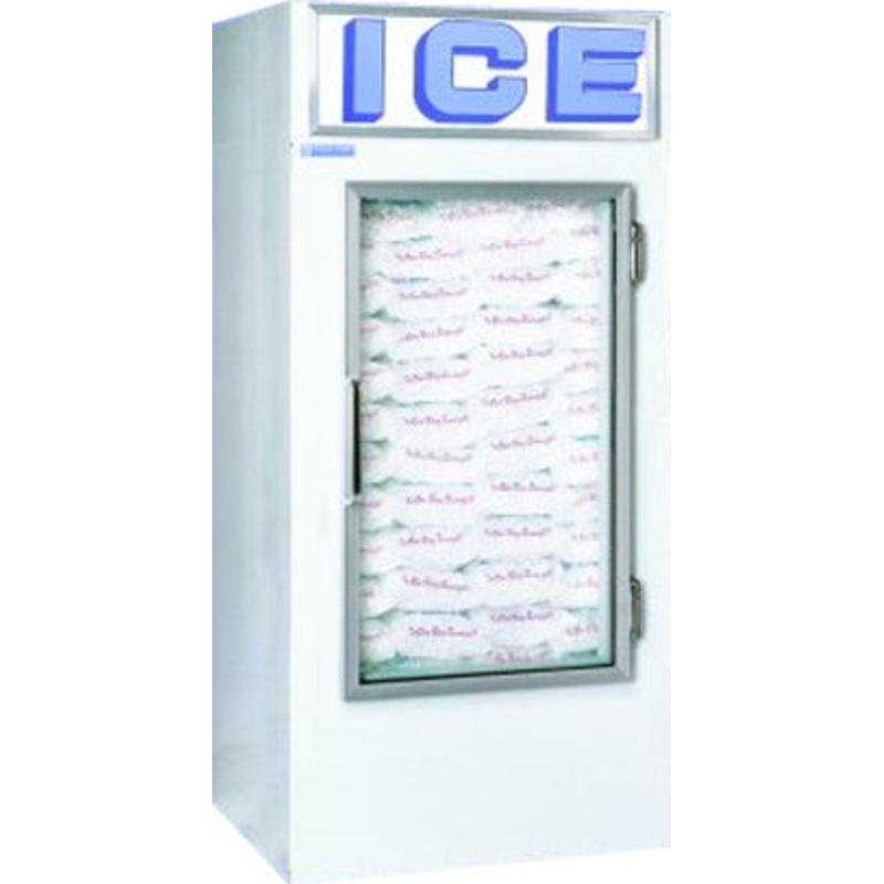 Polar Temp 300ADG Flat Front 1 Glass Door Auto Defrost Indoor Ice Merchandiser 36" - (100) 8-lb. Bag/Capacity - 30 cu. ft.