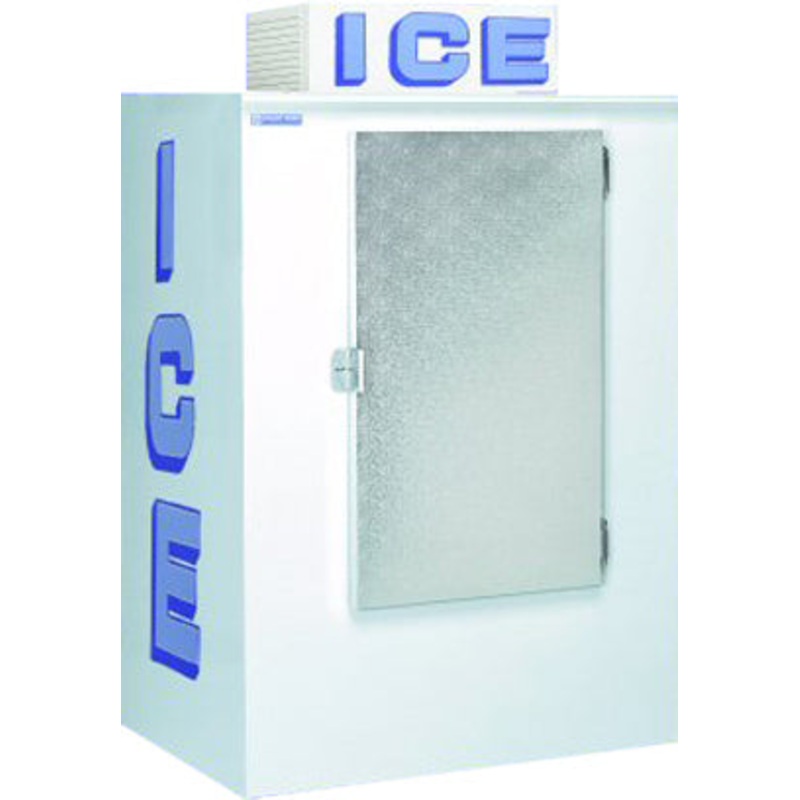 Polar Temp 420AD Flat Front 1 Solid Door Auto Defrost Outdoor Ice Merchandiser 48" - (126) 8-lb. Bag/Capacity - 42 cu. ft.