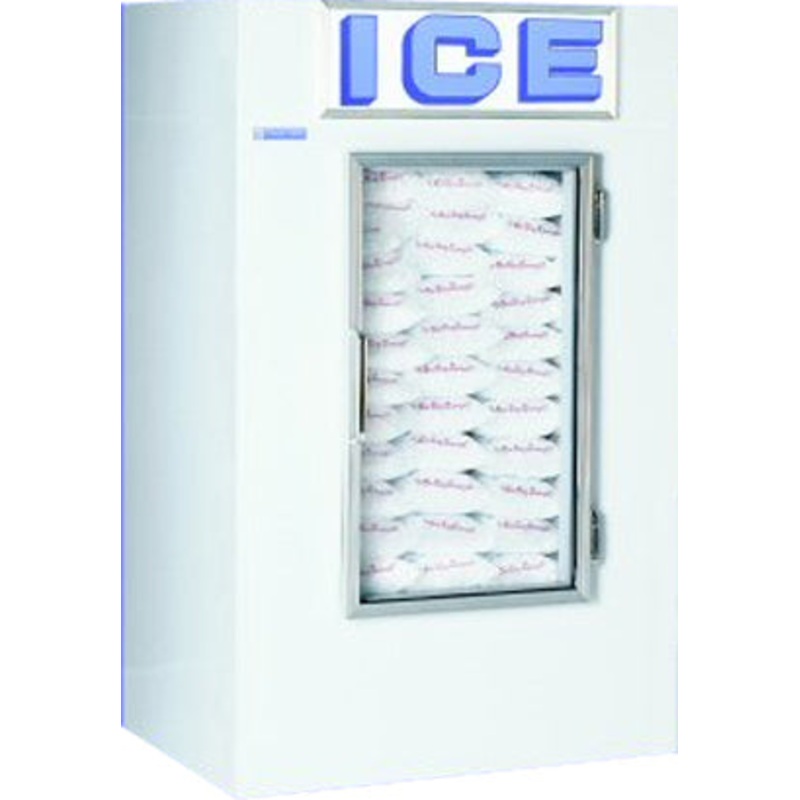 Polar Temp 420ADG Flat Front 1 Glass Door Auto Defrost Indoor Ice Merchandiser 48" - (125) 8-lb. Bag/Capacity - 42 cu. ft.